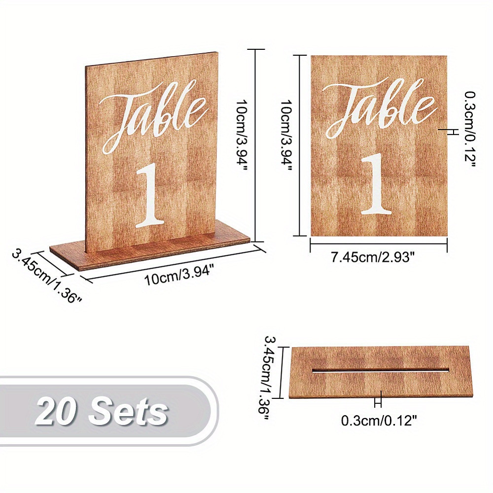 20개 우아한 플랫 프린트 목재 테이블 번호 카드, 결 - Graded Card Display 리뷰 및 가격