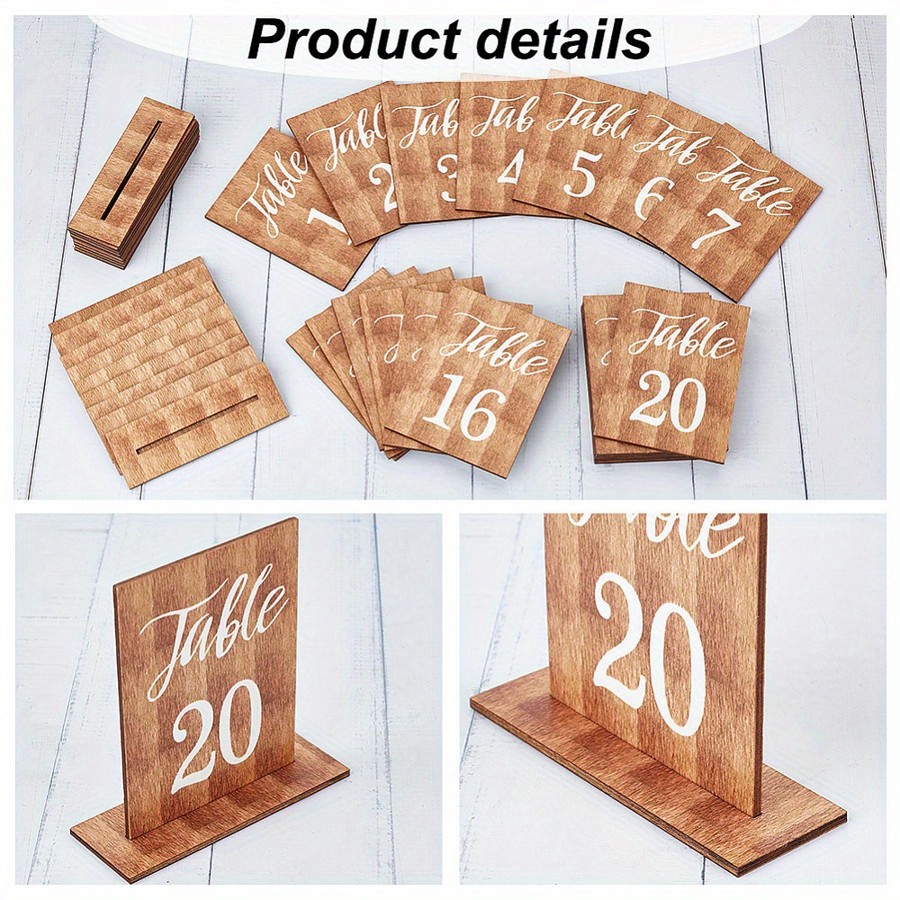 20개 우아한 플랫 프린트 목재 테이블 번호 카드, 결 - Graded Card Display 리뷰 및 가격