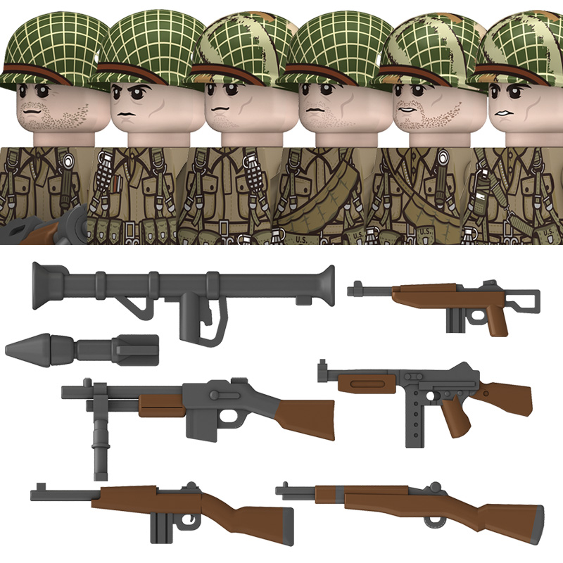 WW2 미국 101 공수 군단 군인 빌딩 블록 공군 육 - Lego Minifigure Holder 리뷰 및 가격